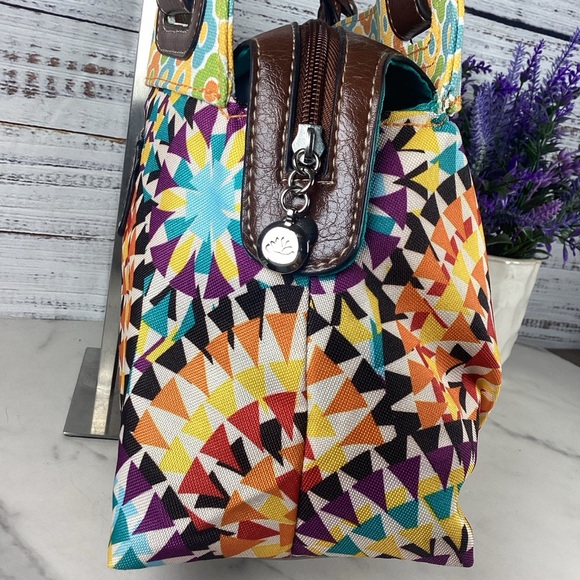 LILY BLOOM BRIGHT FLORAL MULTICOLOR HAND SHOULDER BAG SPRING SUMMER PURSE GUC - Picture 5 of 10